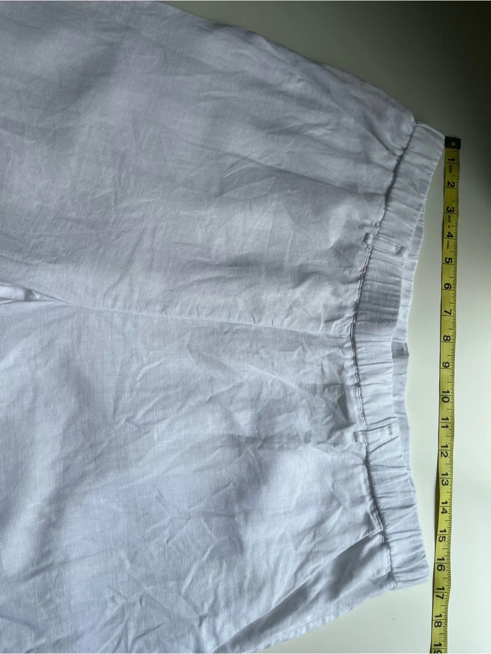 Quince 100% Linen Wide Leg Ankle Pull On Pants White Large